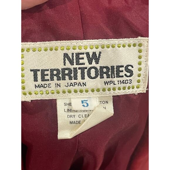 New Territories Vintage RED Velvet Blazer Size 5 Made In Japan - Picture 10 of 11